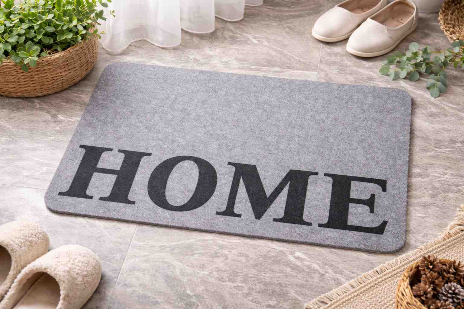 FELPUDOENTRADA HOME GRIS 58X38