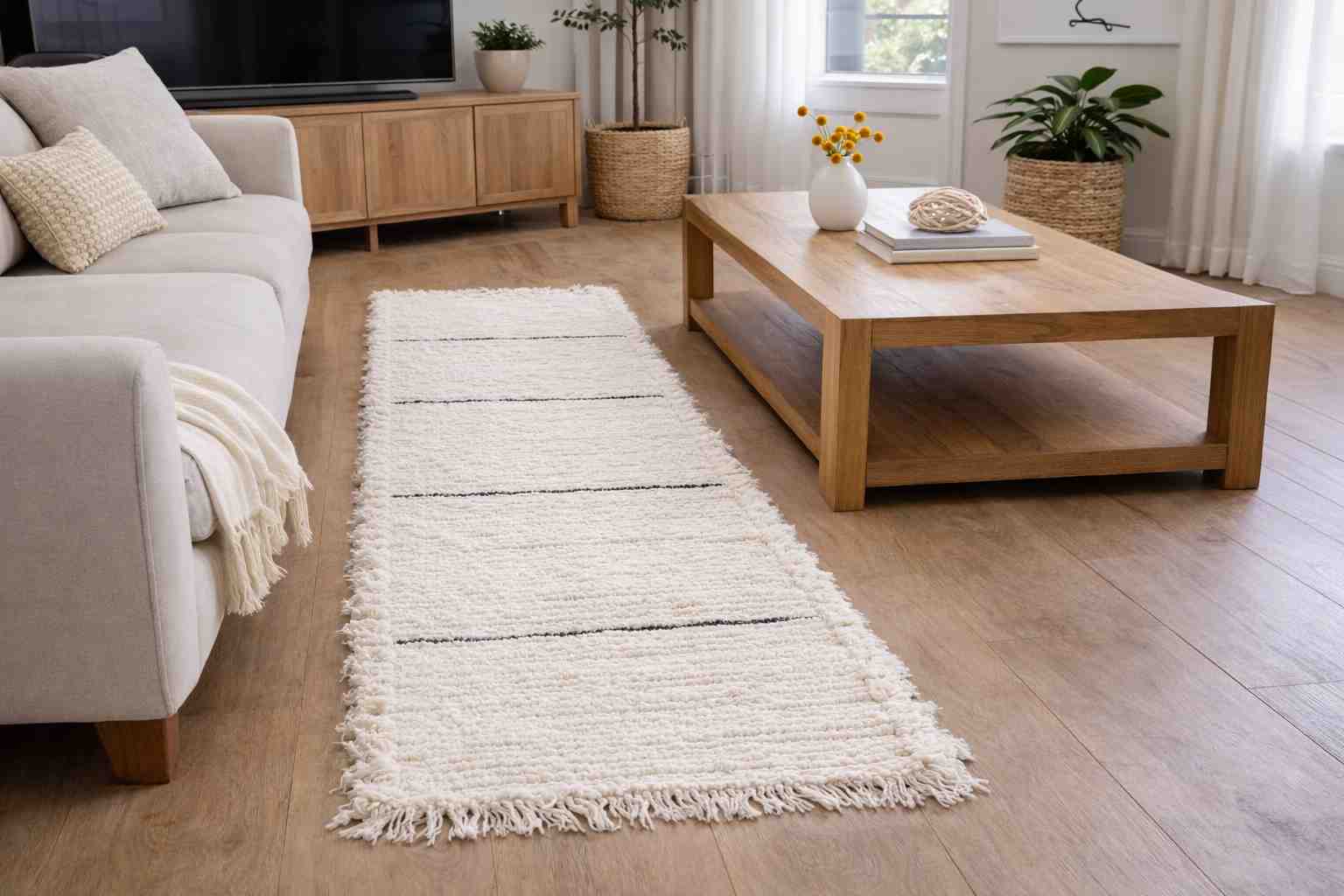 ALFOMBRA CUYO RAYAS NEGRA 60X110