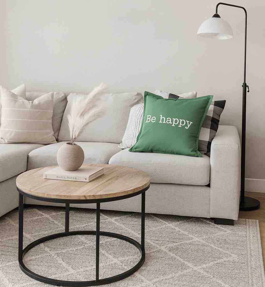 ALMOHADON COMPLETO BE HAPPY VERDE 50X50