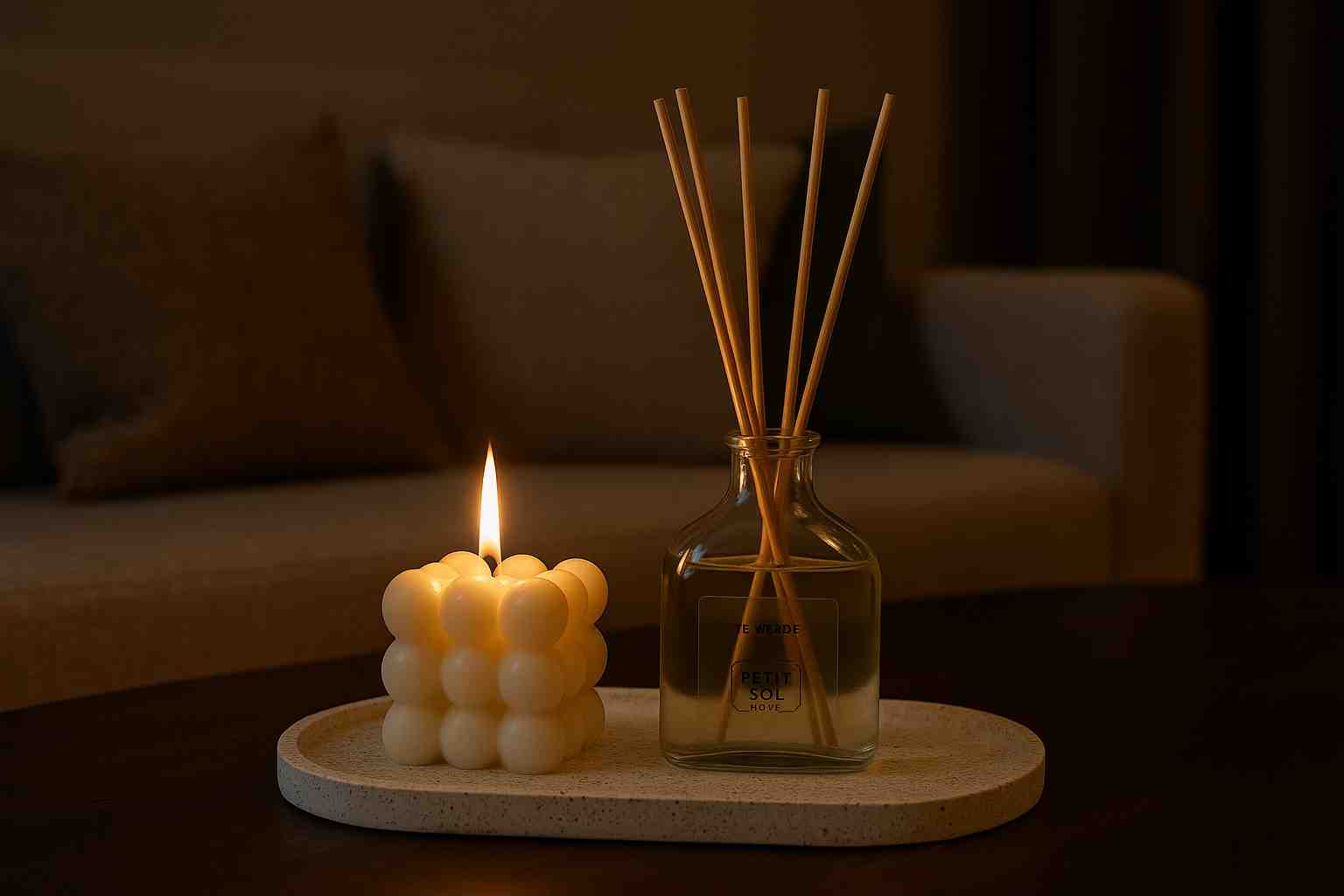 VELA BUBBLE GRANDE COC Y VAINILLA