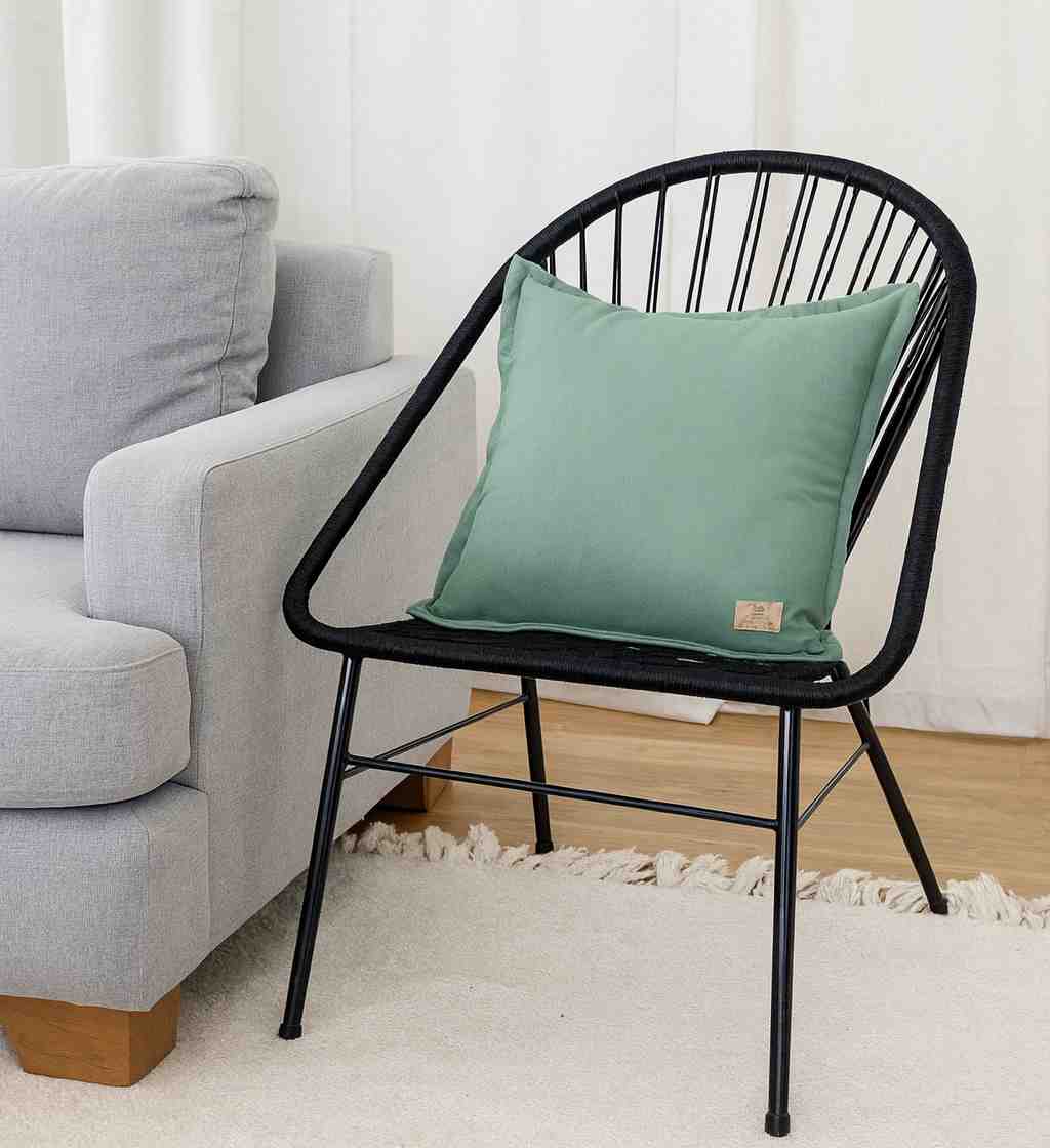 FUNDA ALMUHADON  VERDE LISO 50X50CM