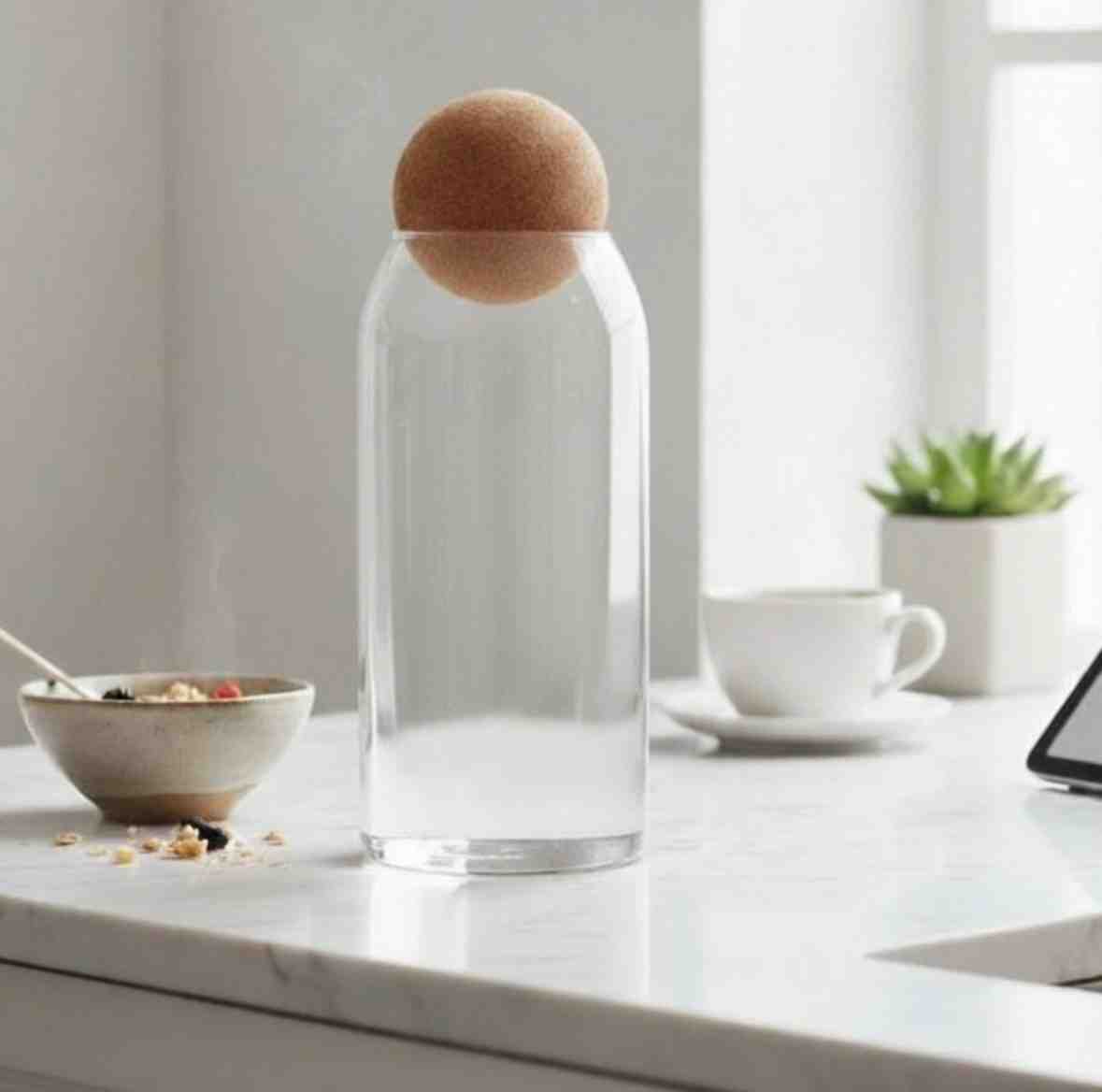 JARRA DE VIDRIO CORCHO REDONDO 1,200ML