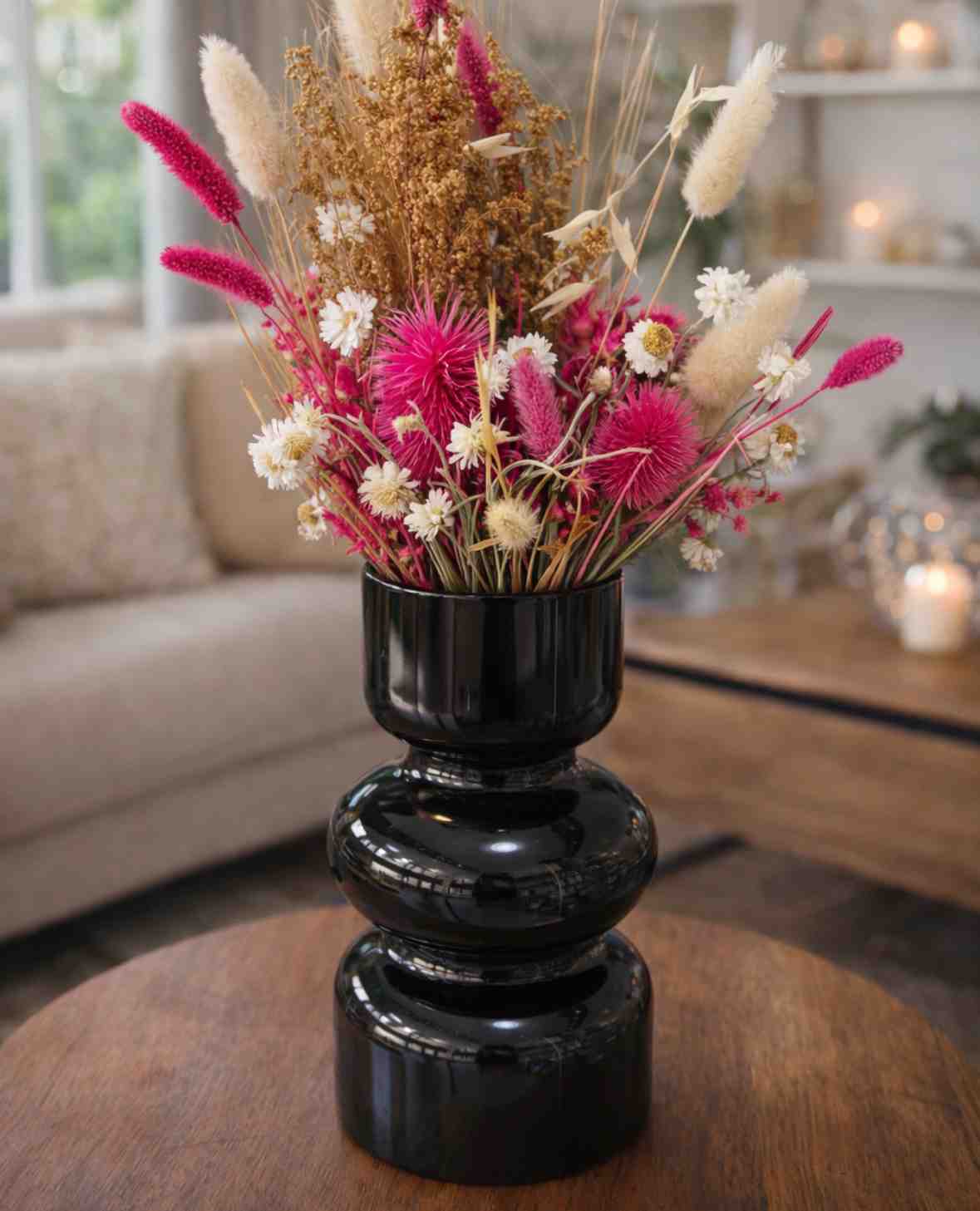 FLORERO ONDA NEGRO 18x10cm