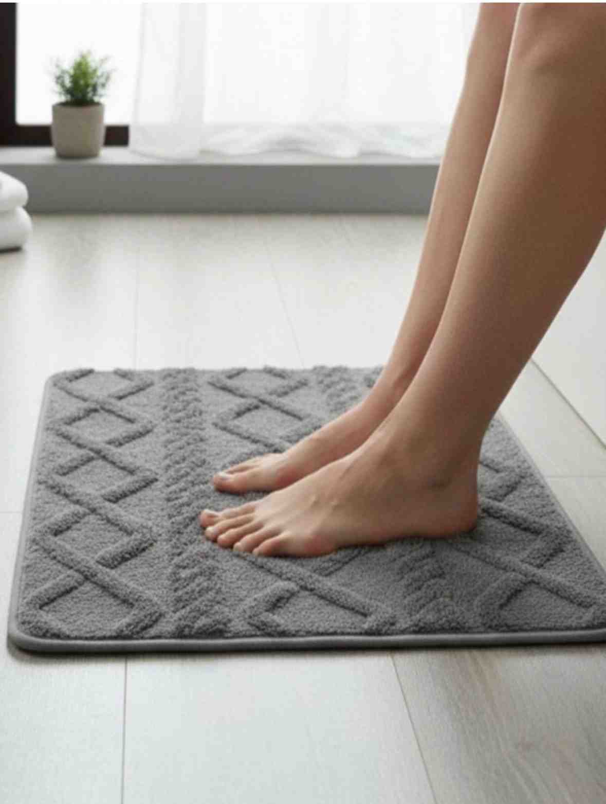 ALFOMBRA TRENZA GRIS 60X40CM