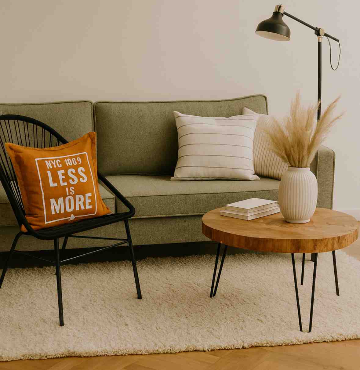 ALMOHADON COMPLETO LESS IS MORE MOSTAZA 50X50CM