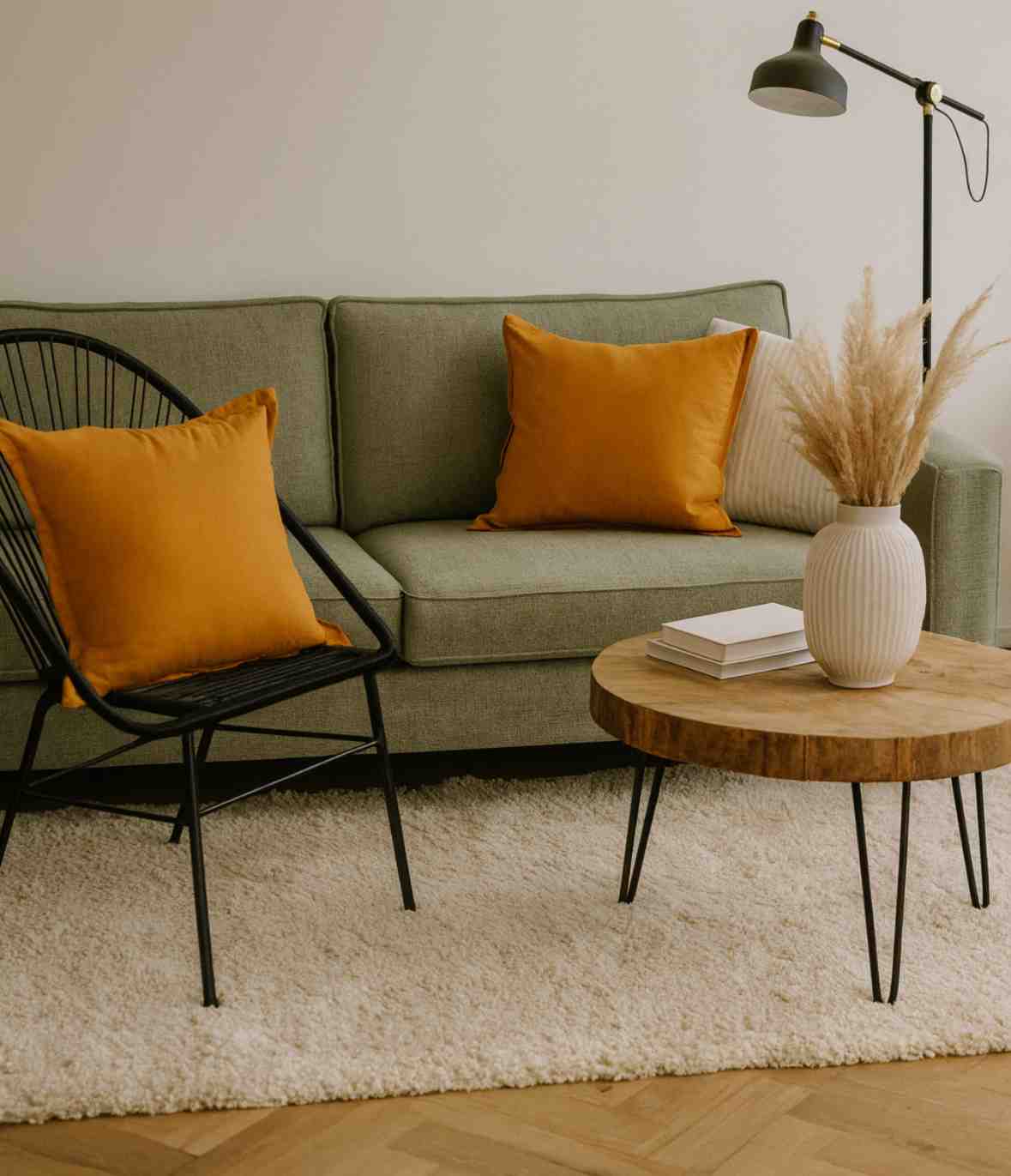 ALMOHADON COMPLETO MOSTAZA LISO 50X50CM