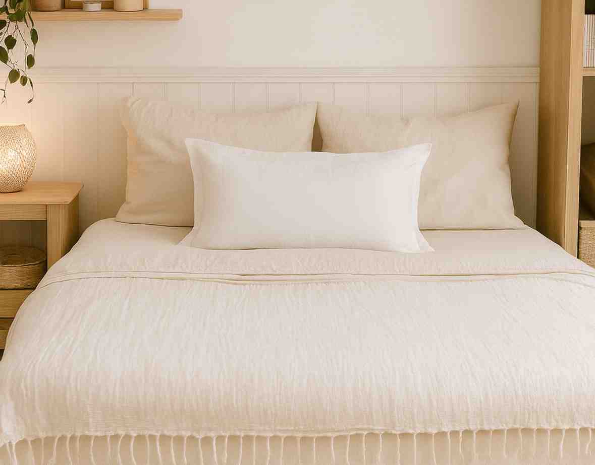 ALMOHADON COMPLETO OFF WHITE LISO 70X50CM