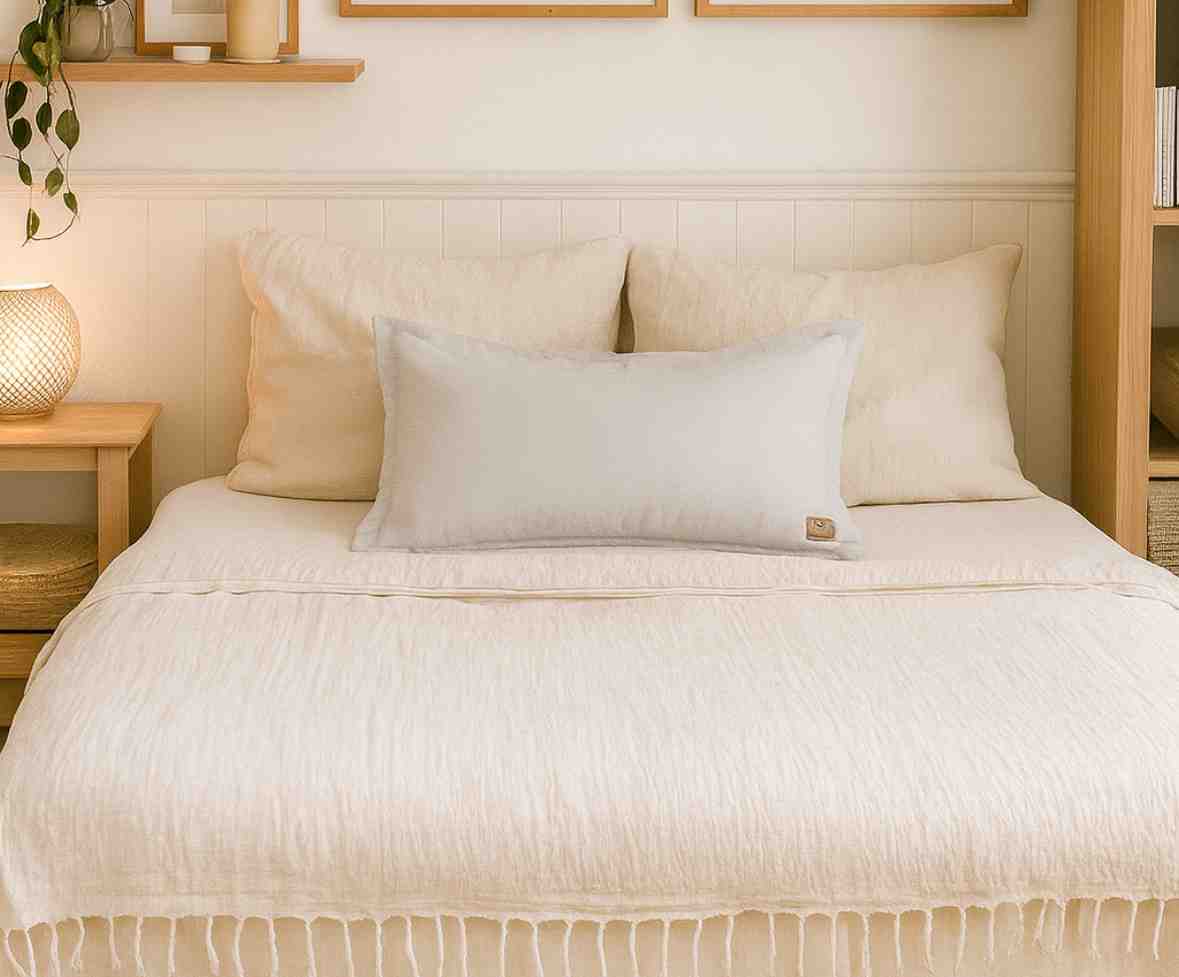 ALMOHADON COMPLETO GRIS CLARO LISO 70X50CM