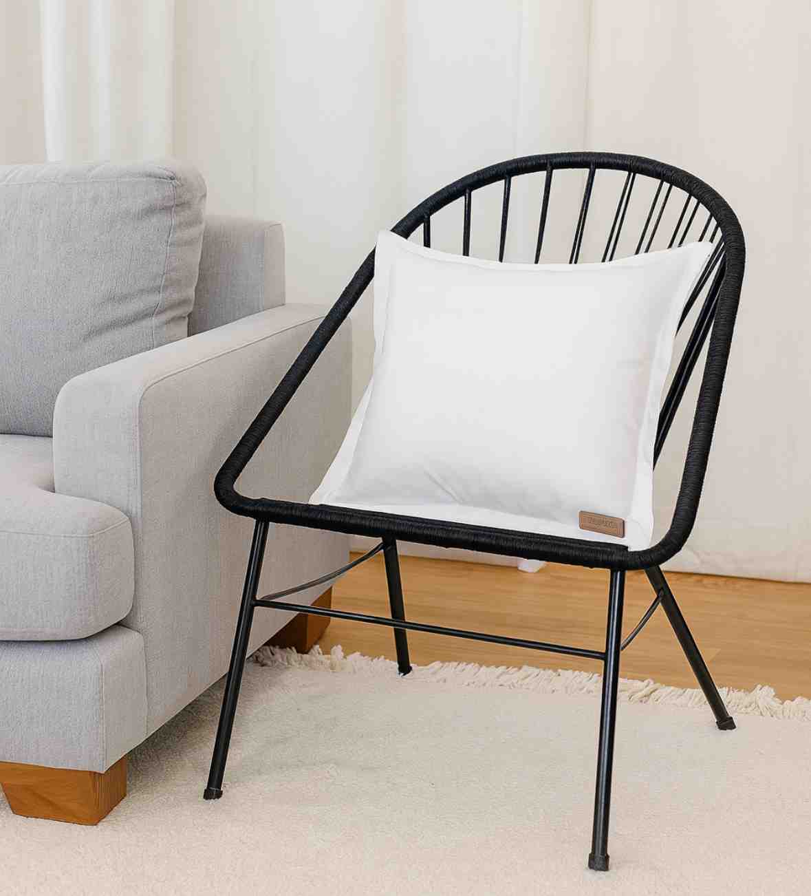 FUNDA ALMOHADON OFF WHITE LISO 50X50CM