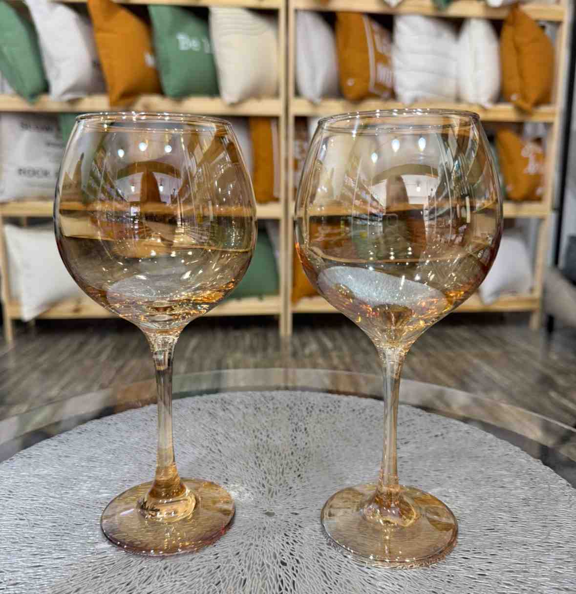 COPAS BOCA ANCHA AMBAR 600ML SET X 2