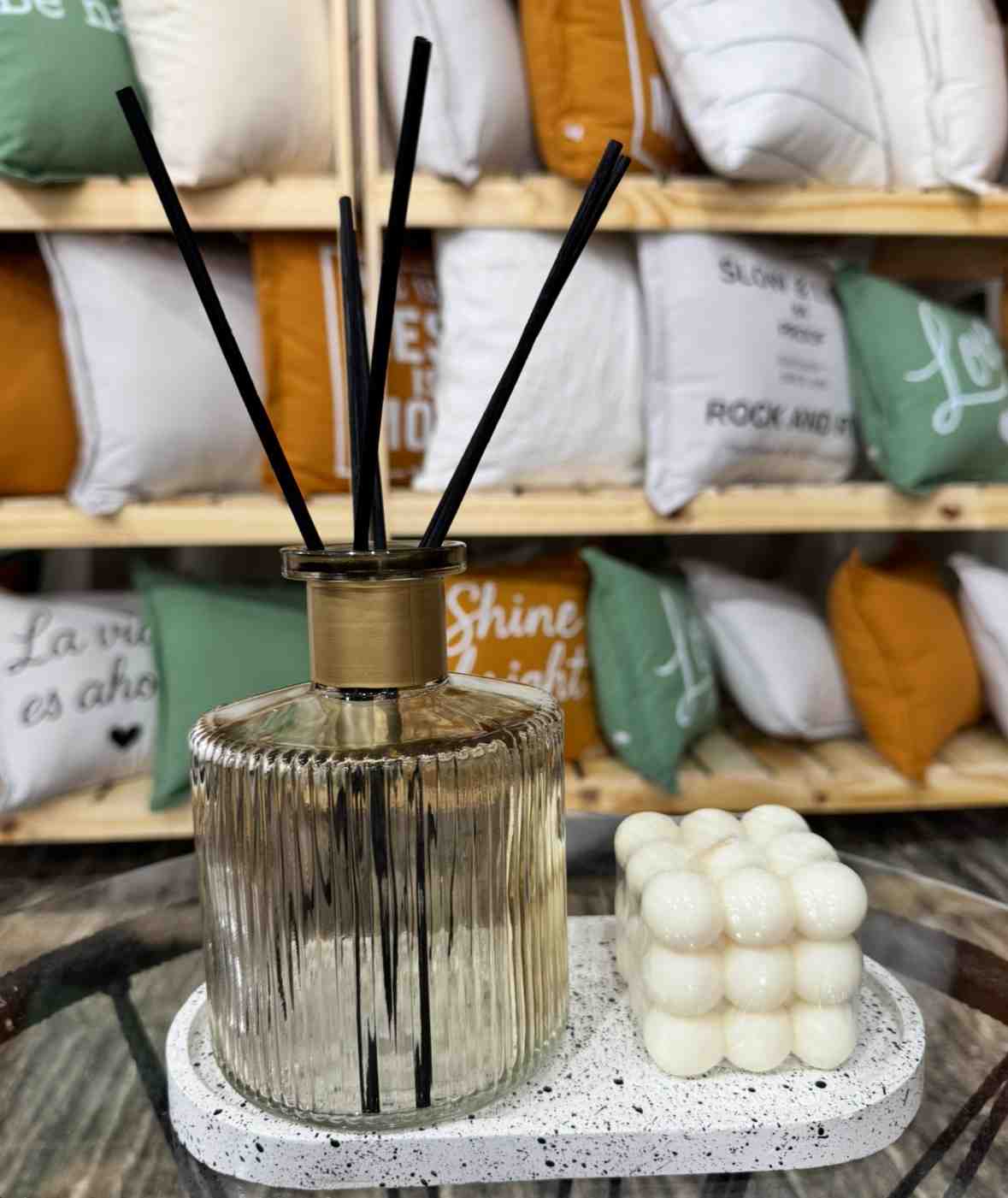 CONTENEDOR DIFUSOR RAYADO XL con varitas